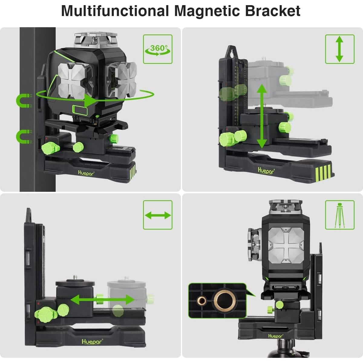 Nivel Láser Autonivelante Huepar S04-5RG 16 Líneas 360° Verde