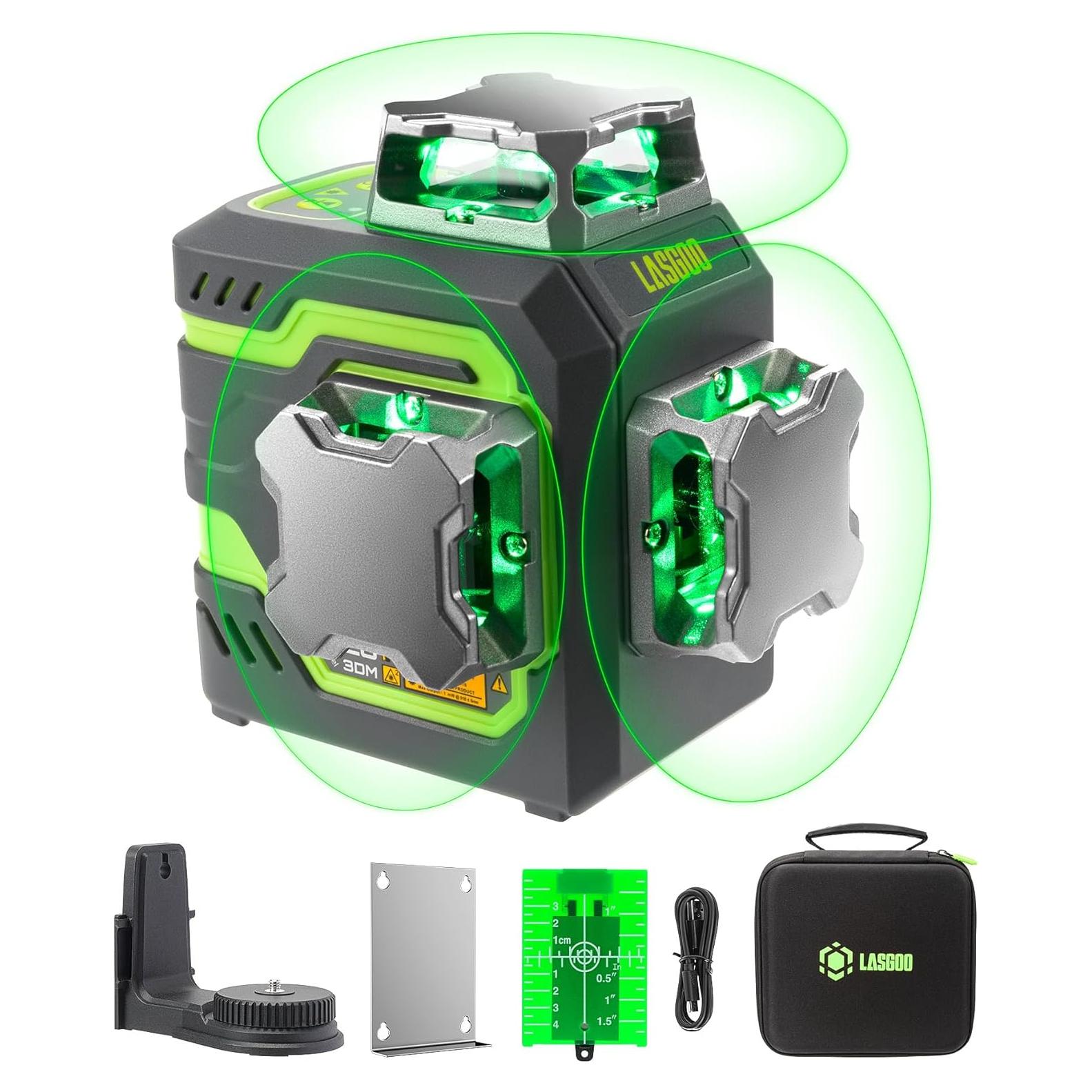 Nivel Láser Verde LasGoo LG-3DM Autonivelante 3x360°