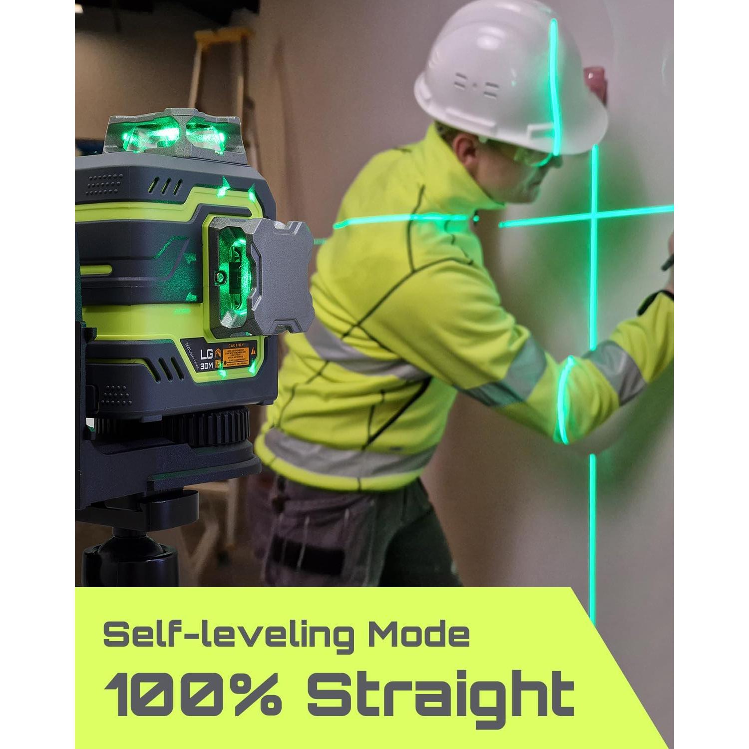 Nivel Láser Verde LasGoo LG-3DM Autonivelante 3x360°