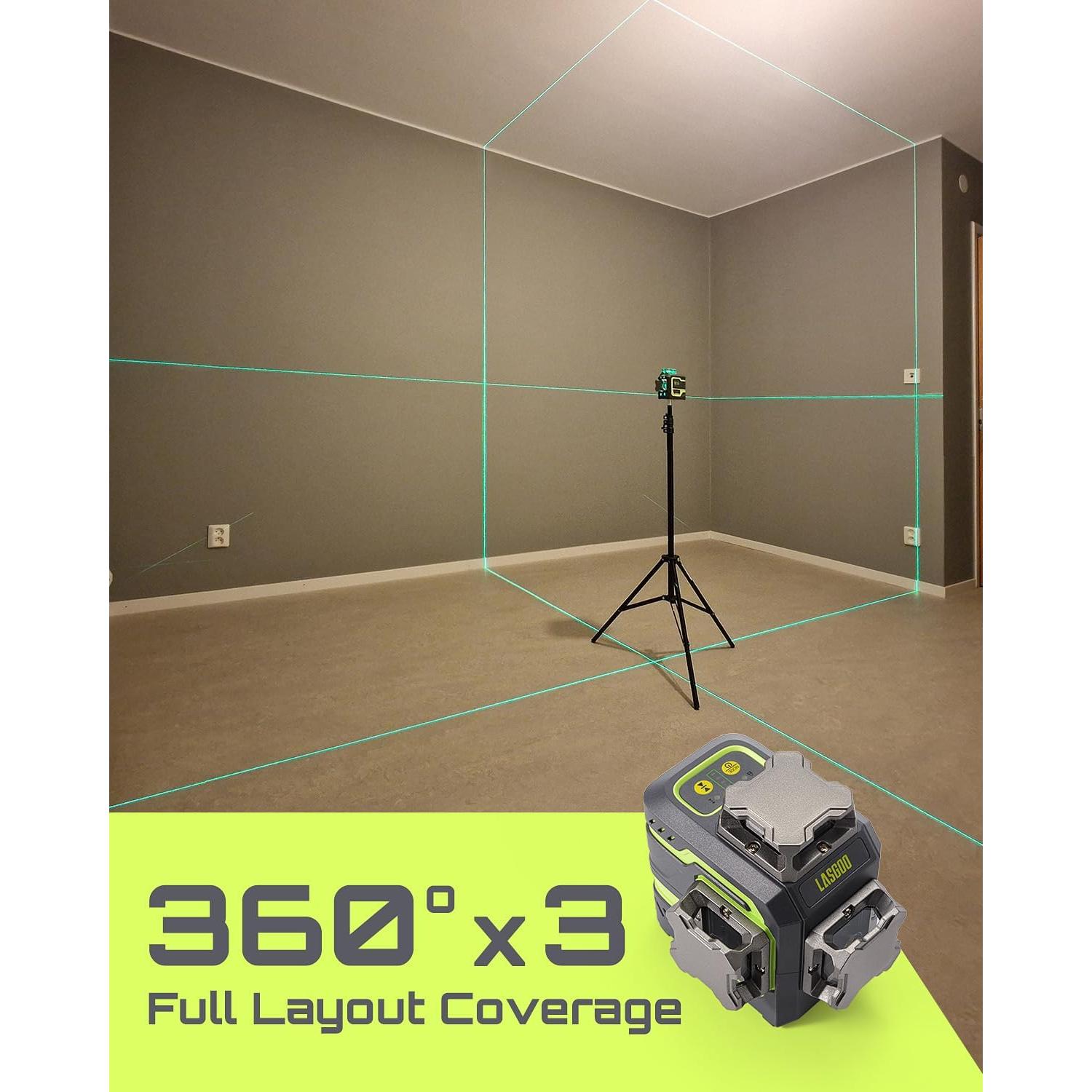 Nivel Láser Verde LasGoo LG-3DM Autonivelante 3x360°