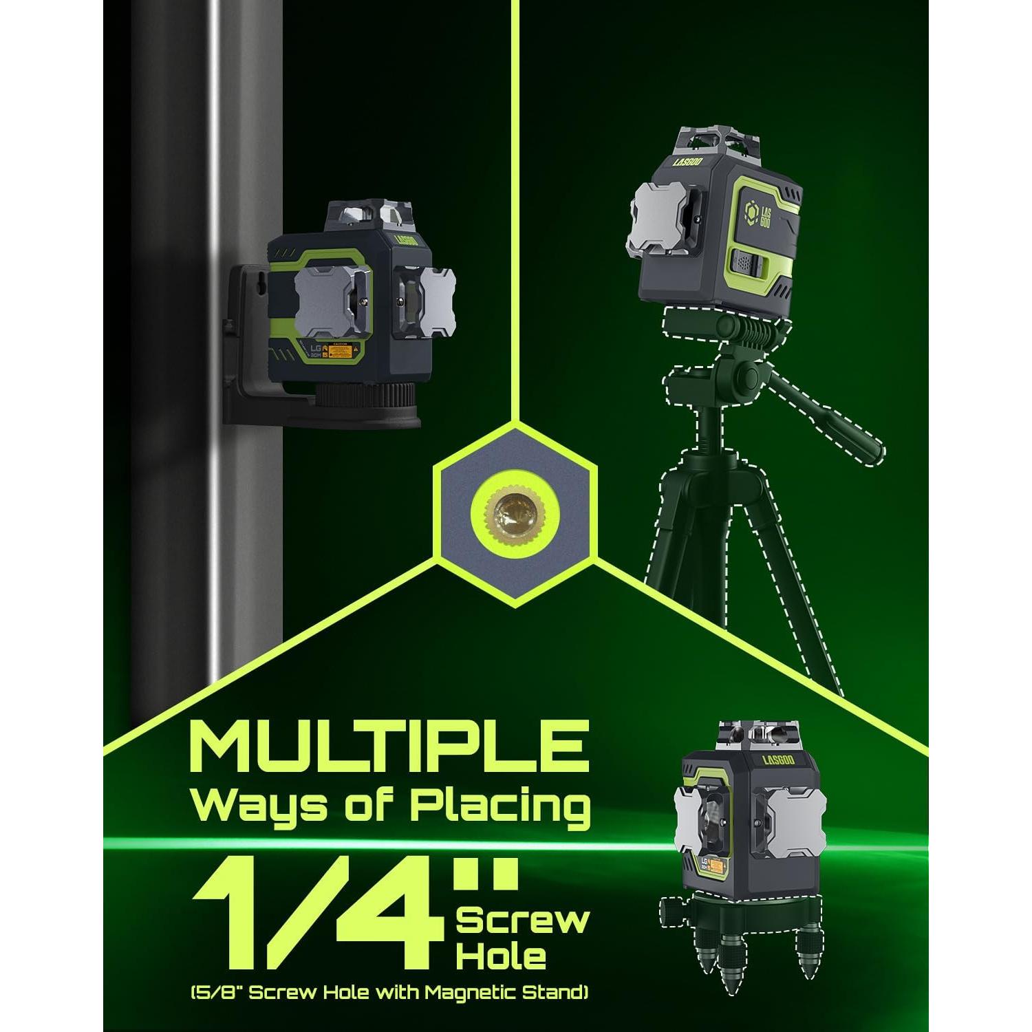 Nivel Láser Verde LasGoo LG-3DM Autonivelante 3x360°