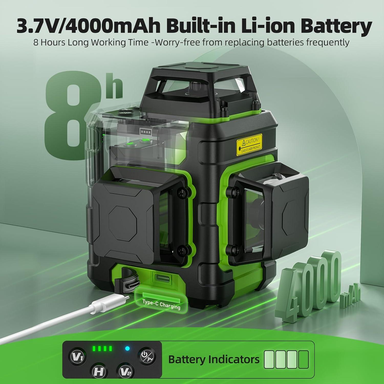 Nivel Láser Verde Huepar HM03CG 3x360° Autonivelante