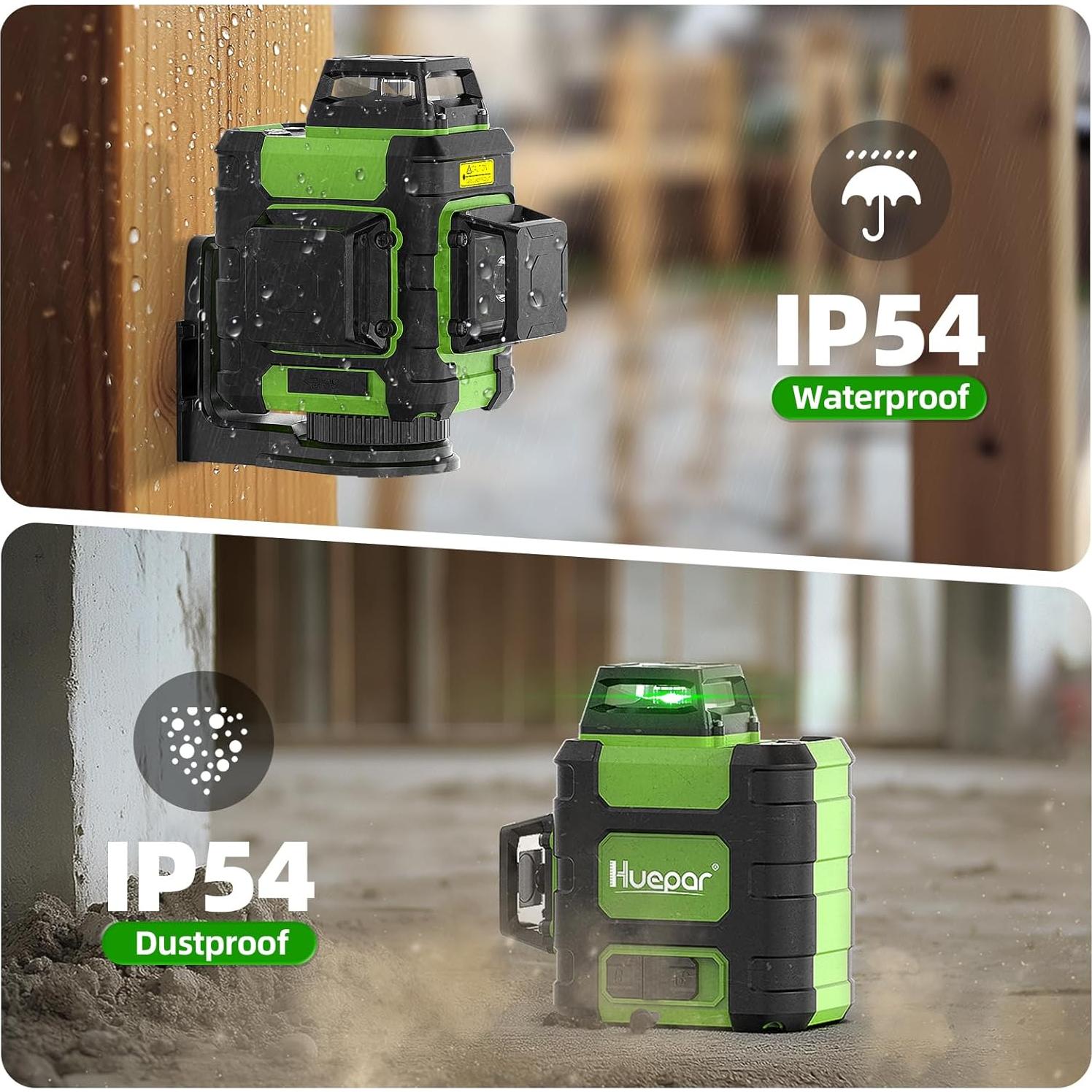 Nivel Láser Verde Huepar HM03CG 3x360° Autonivelante