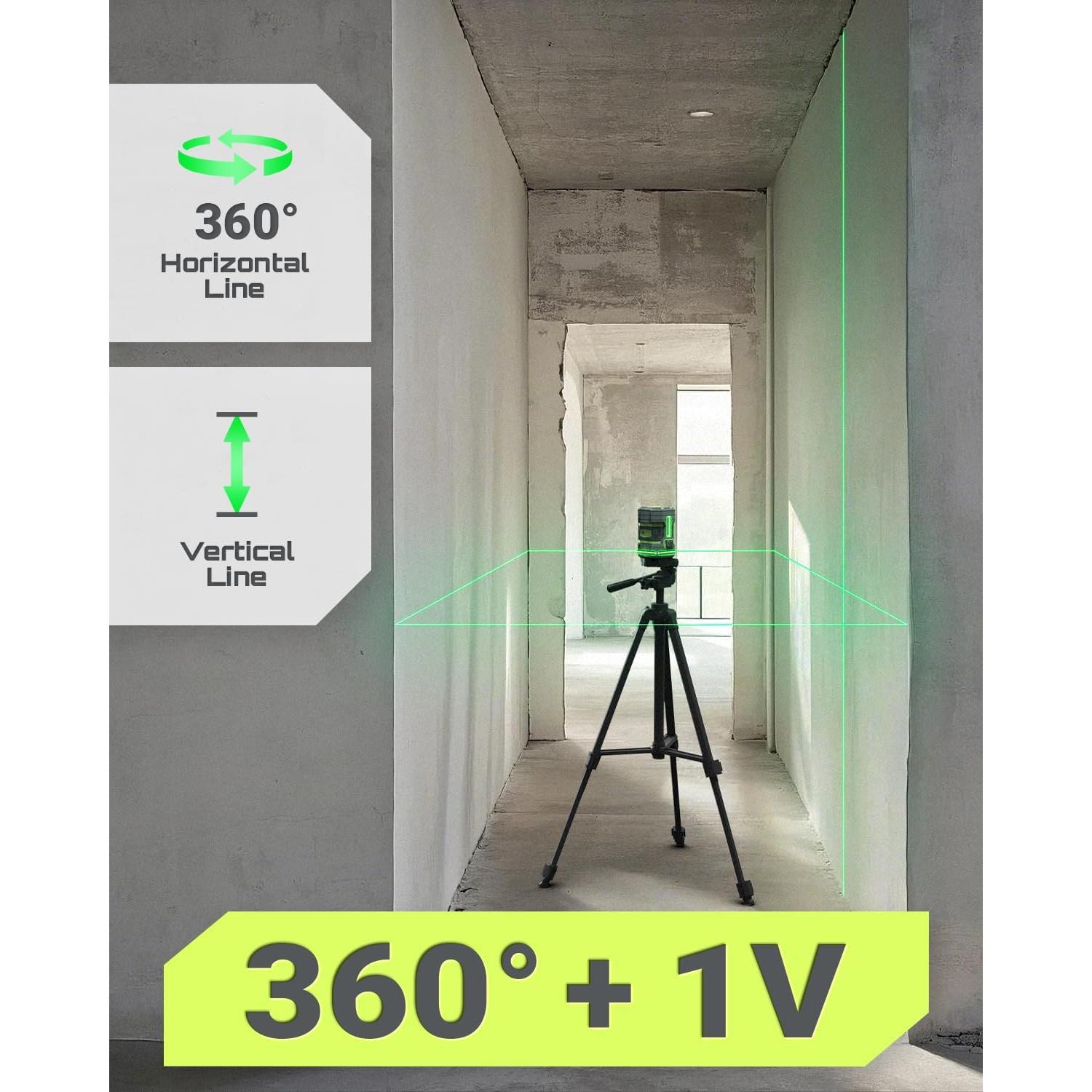 Nivel Láser Verde Autonivelante LASGOO LG-RS5 360°