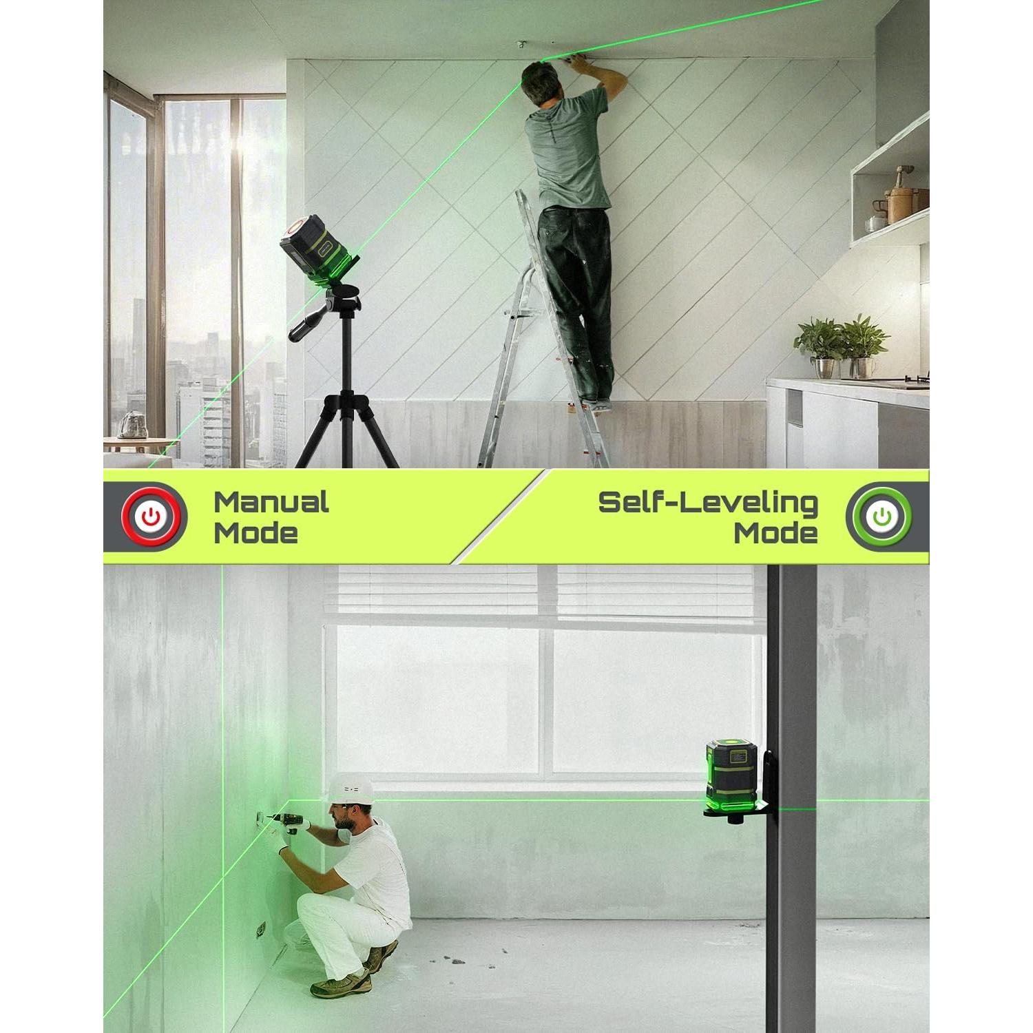 Nivel Láser Verde Autonivelante LASGOO LG-RS5 360°