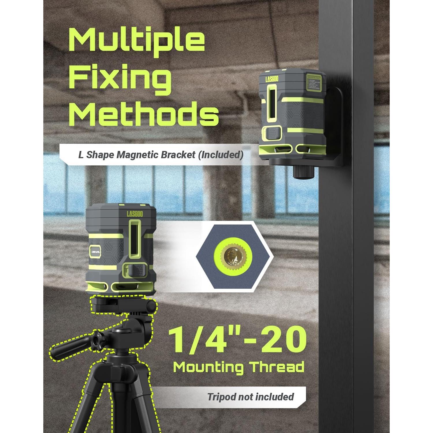 Nivel Láser Verde Autonivelante LASGOO LG-RS5 360°