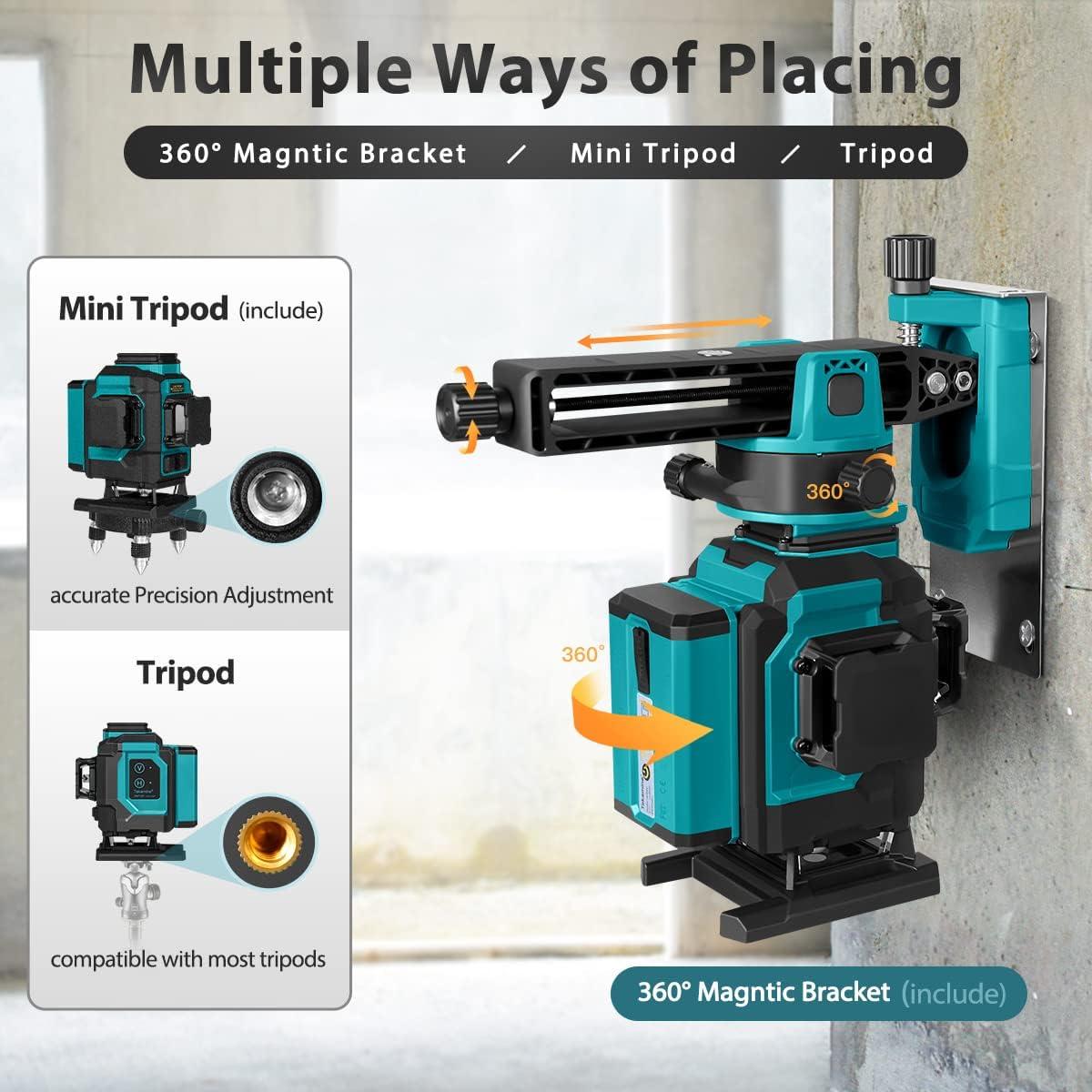 Nivel láser verde autocompensado Takamine GM120 12 líneas