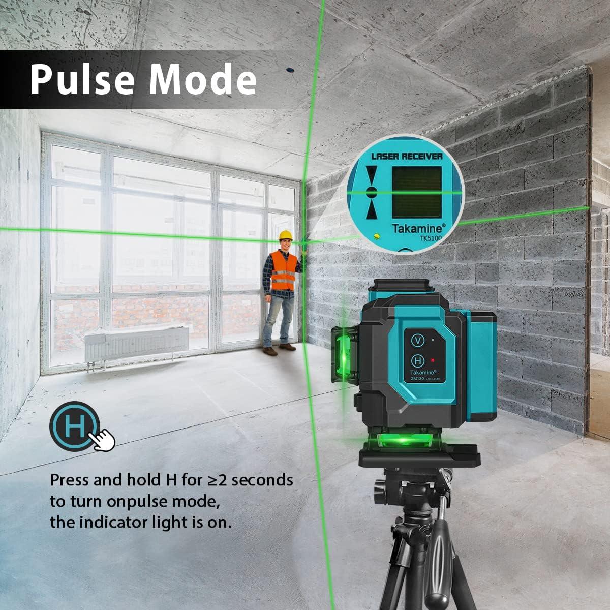 Nivel láser verde autocompensado Takamine GM120 12 líneas