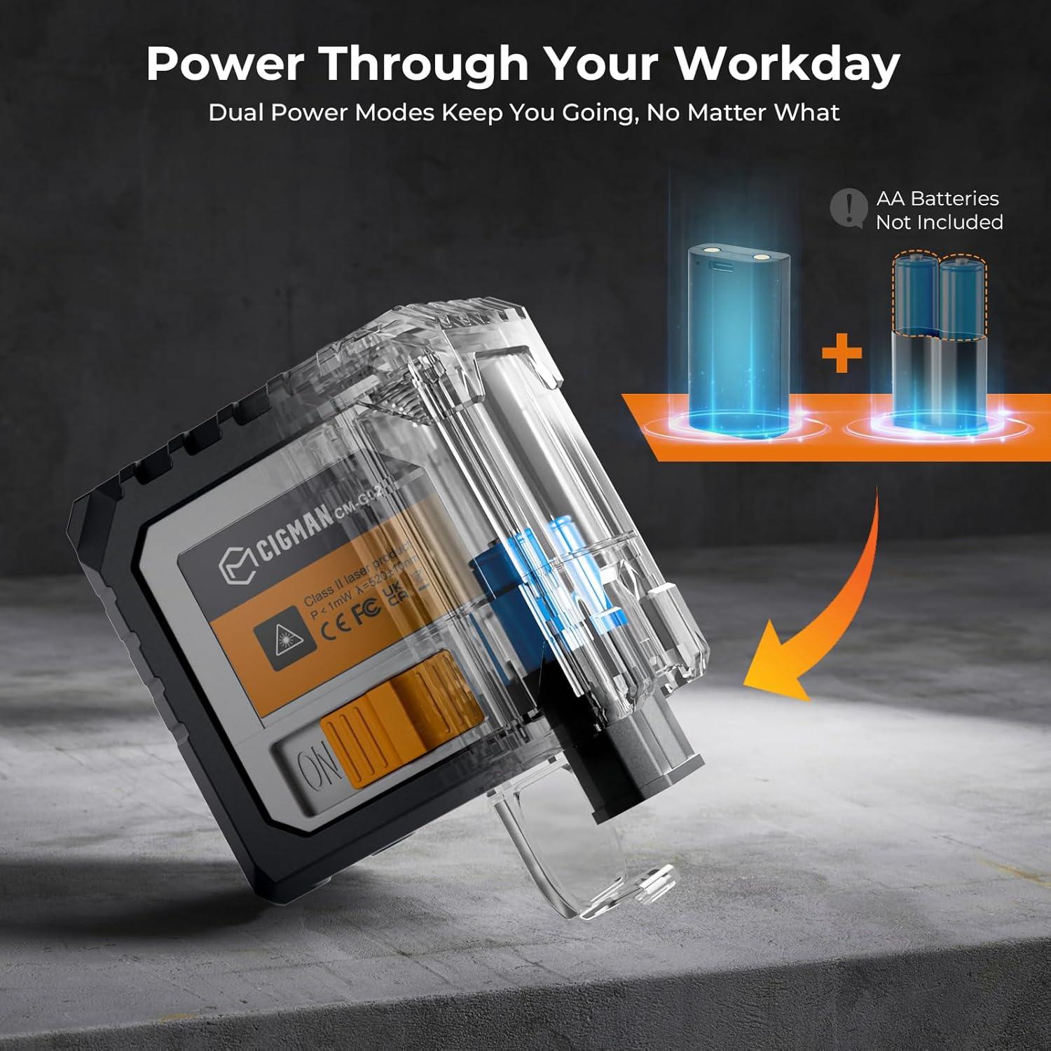 Nivel láser CIGMAN CM-G02 recargable 30.48 m auto-nivelante