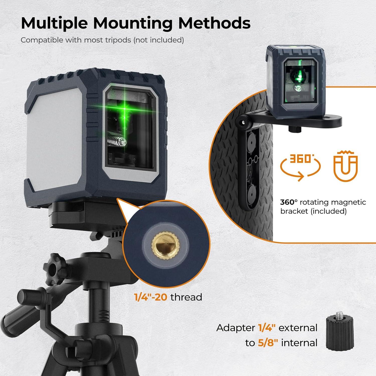 Nivel láser CIGMAN CM-G02 recargable 30.48 m auto-nivelante