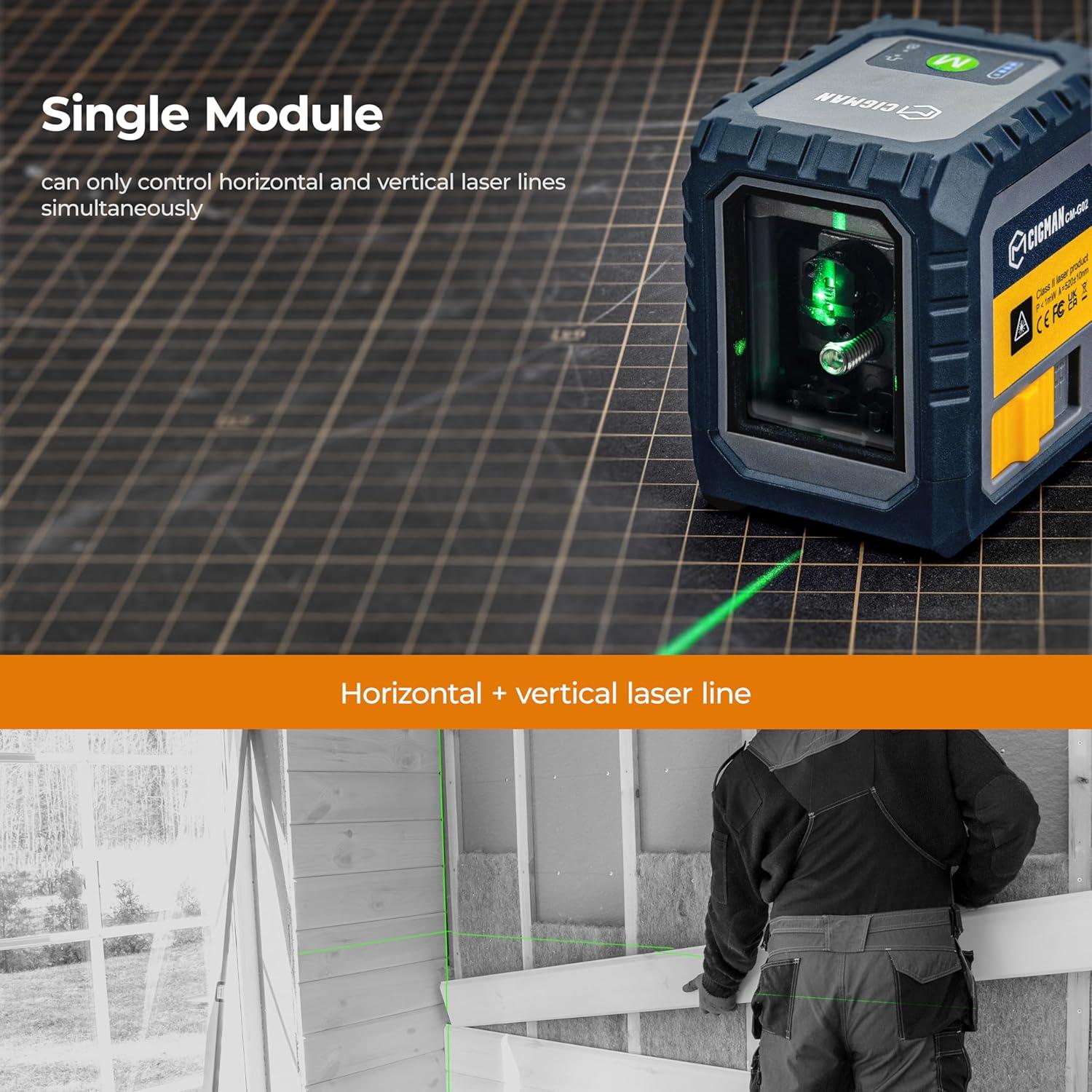Nivel láser CIGMAN CM-G02 recargable 30.48 m auto-nivelante