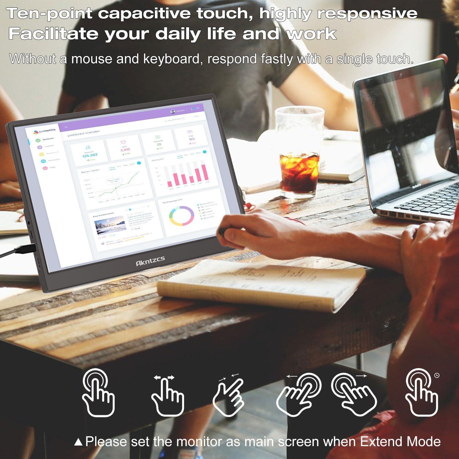 Monitor Portátil 14" FHD 1920x1200 Touchscreen Akntzcs