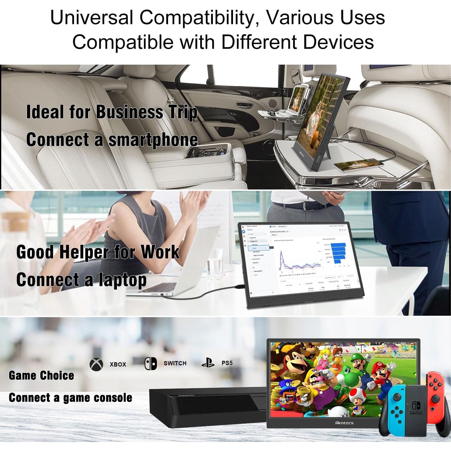 Monitor Portátil 14" FHD 1920x1200 Touchscreen Akntzcs