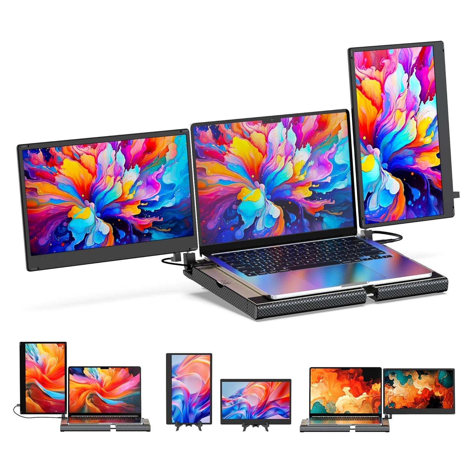 Monitor Portátil Doble 14'' FHD IPS SMISEACOW 1080P