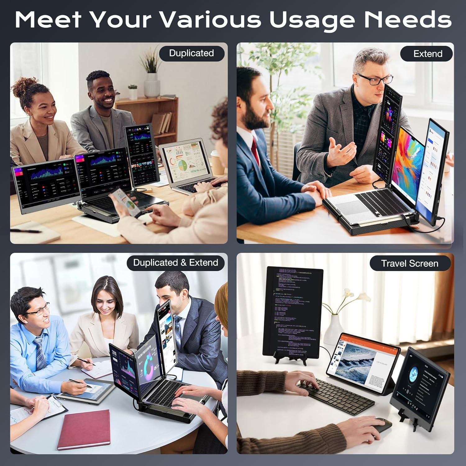 Monitor Portátil Doble 14'' FHD IPS SMISEACOW 1080P