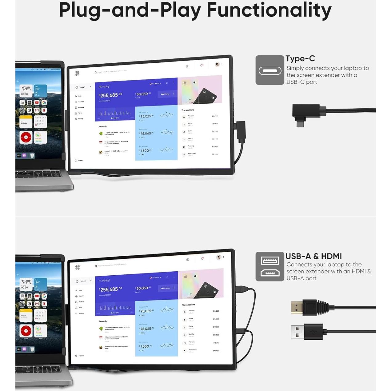 Extensor de Pantalla Dopesplay 14" FHD 1200P IPS para Laptop