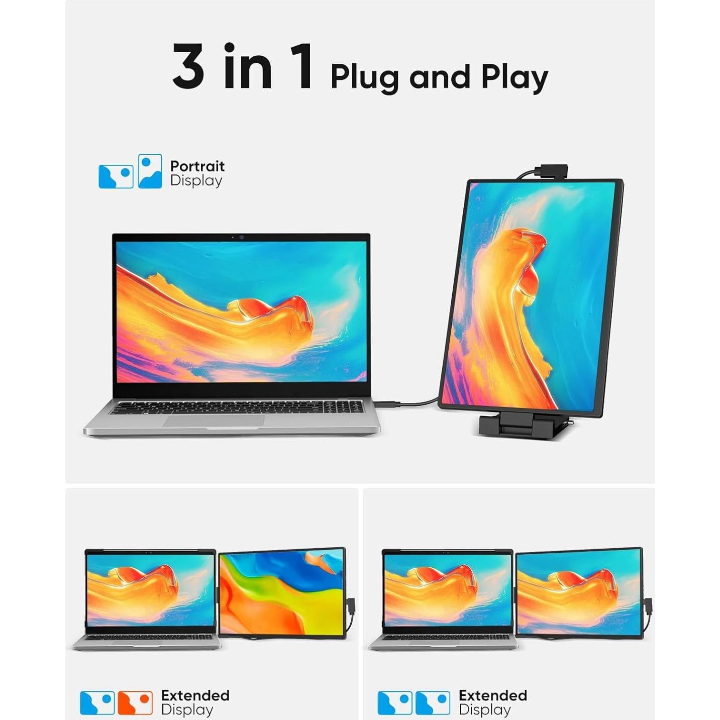 Extensor de Pantalla Dopesplay 14" FHD 1200P IPS para Laptop