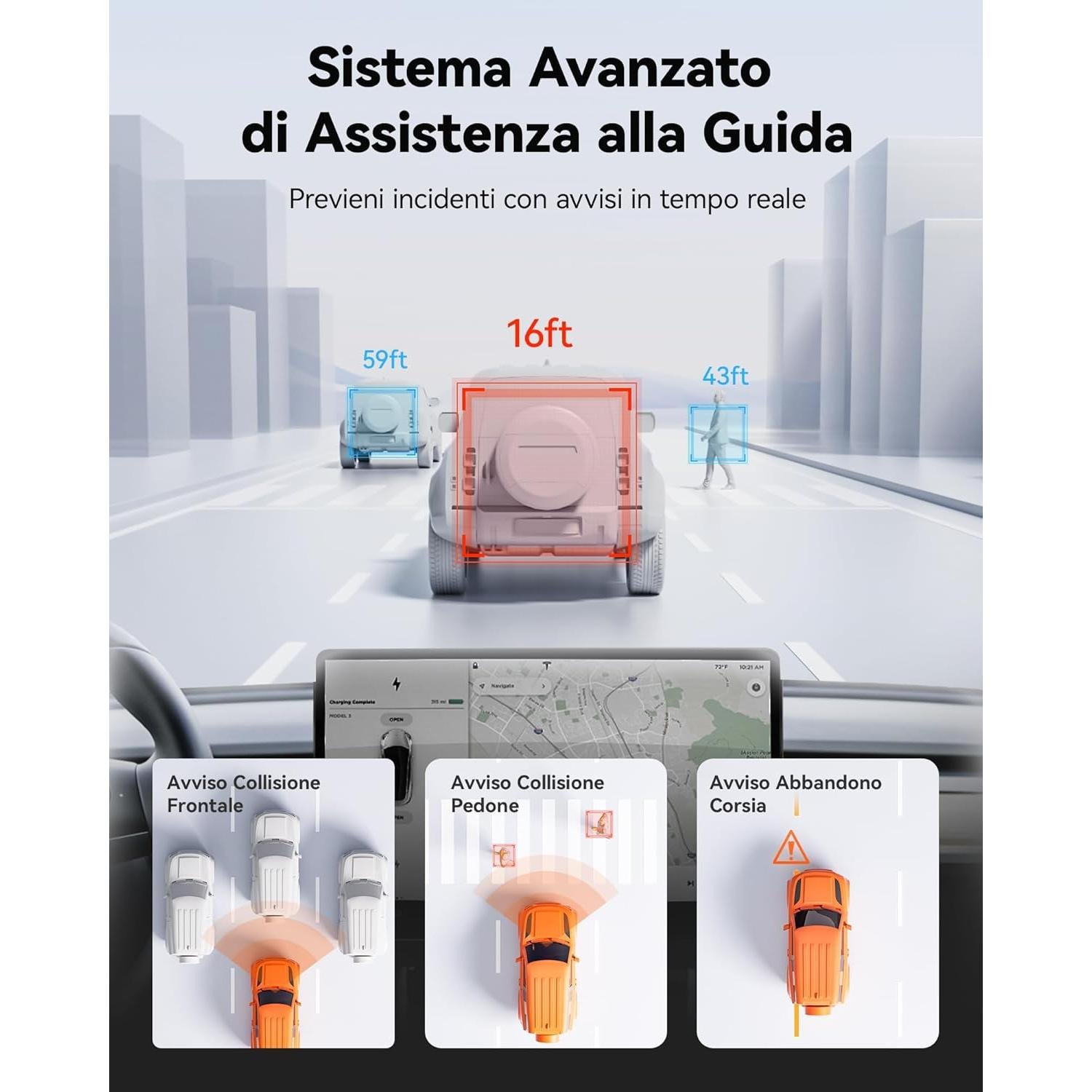 Cámara de tablero espejo WOLFBOX G850 PRO 4K con ADAS