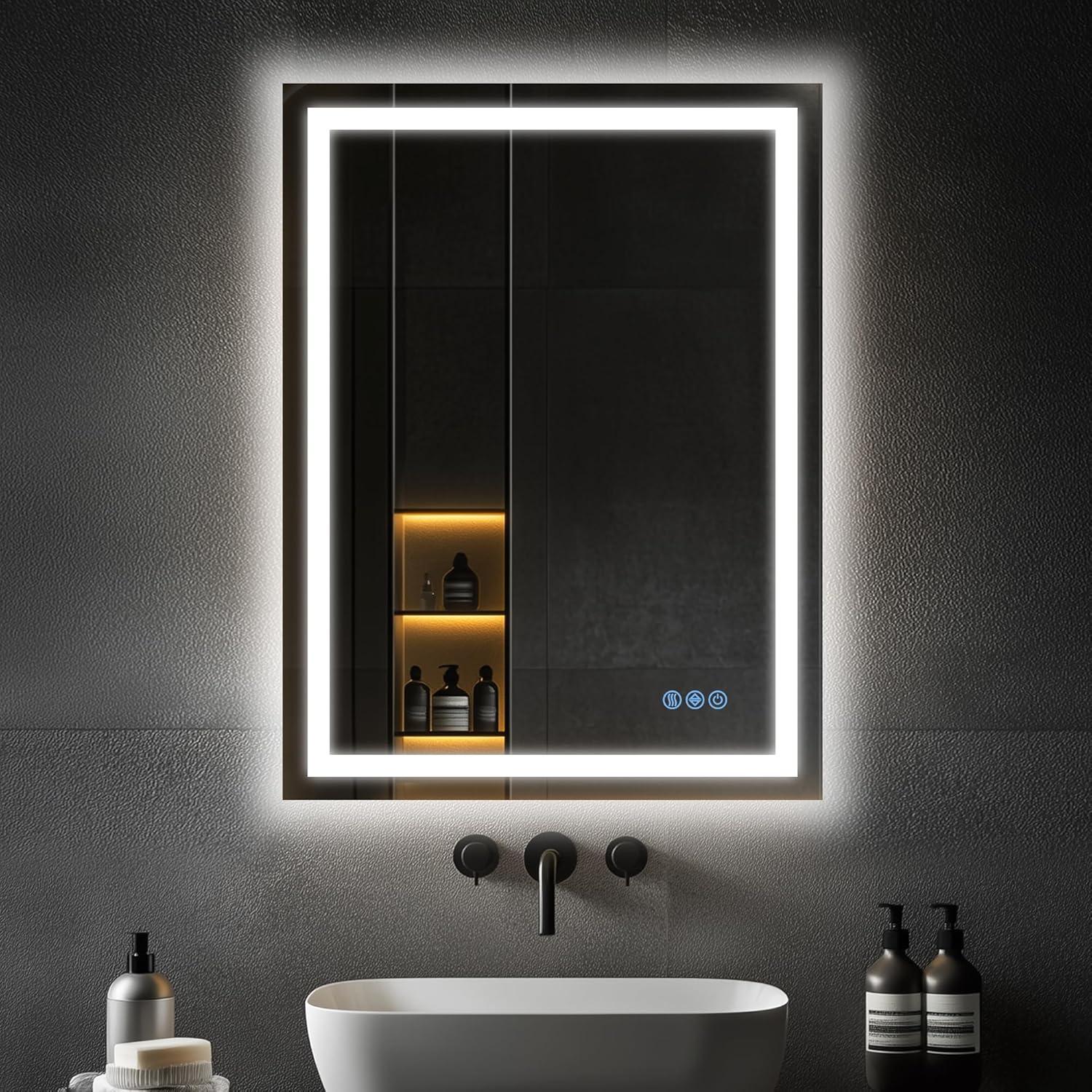 Espejo de Baño LED Antok 90x60 cm Regulable Anti-vaho