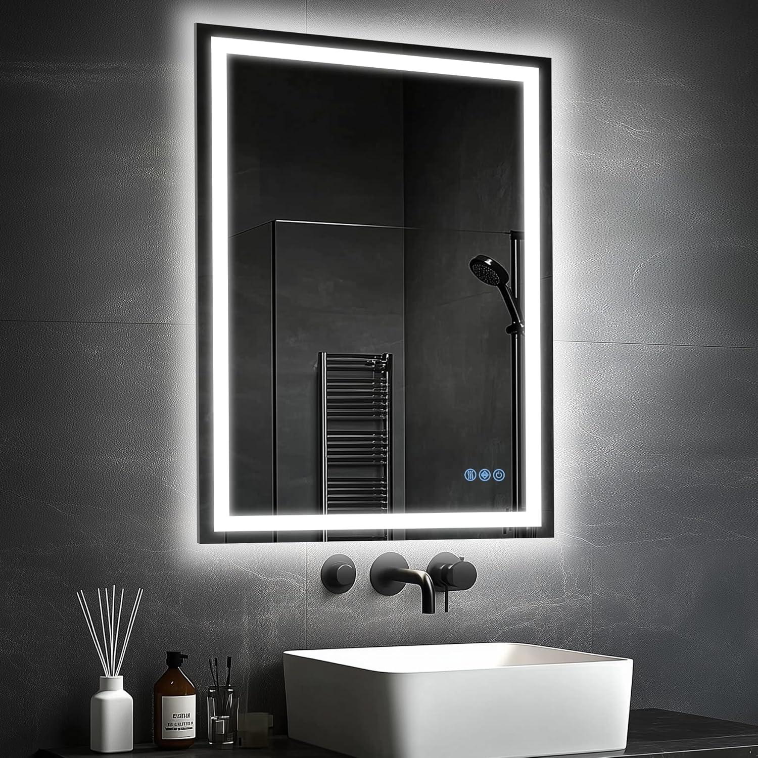 Espejo de Baño LED Antok 90x60 cm Regulable Anti-vaho