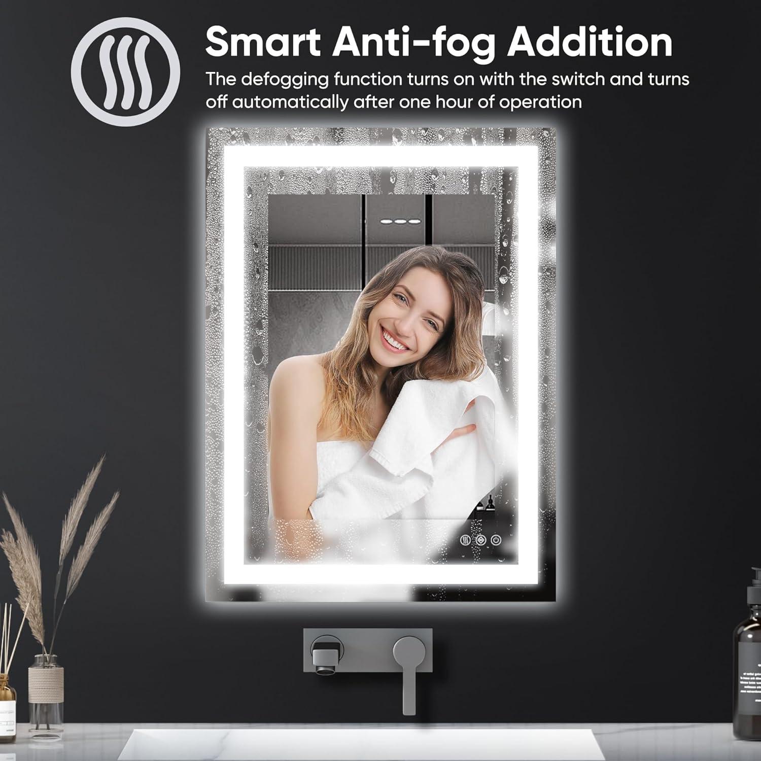 Espejo de Baño LED Antok 90x60 cm Regulable Anti-vaho