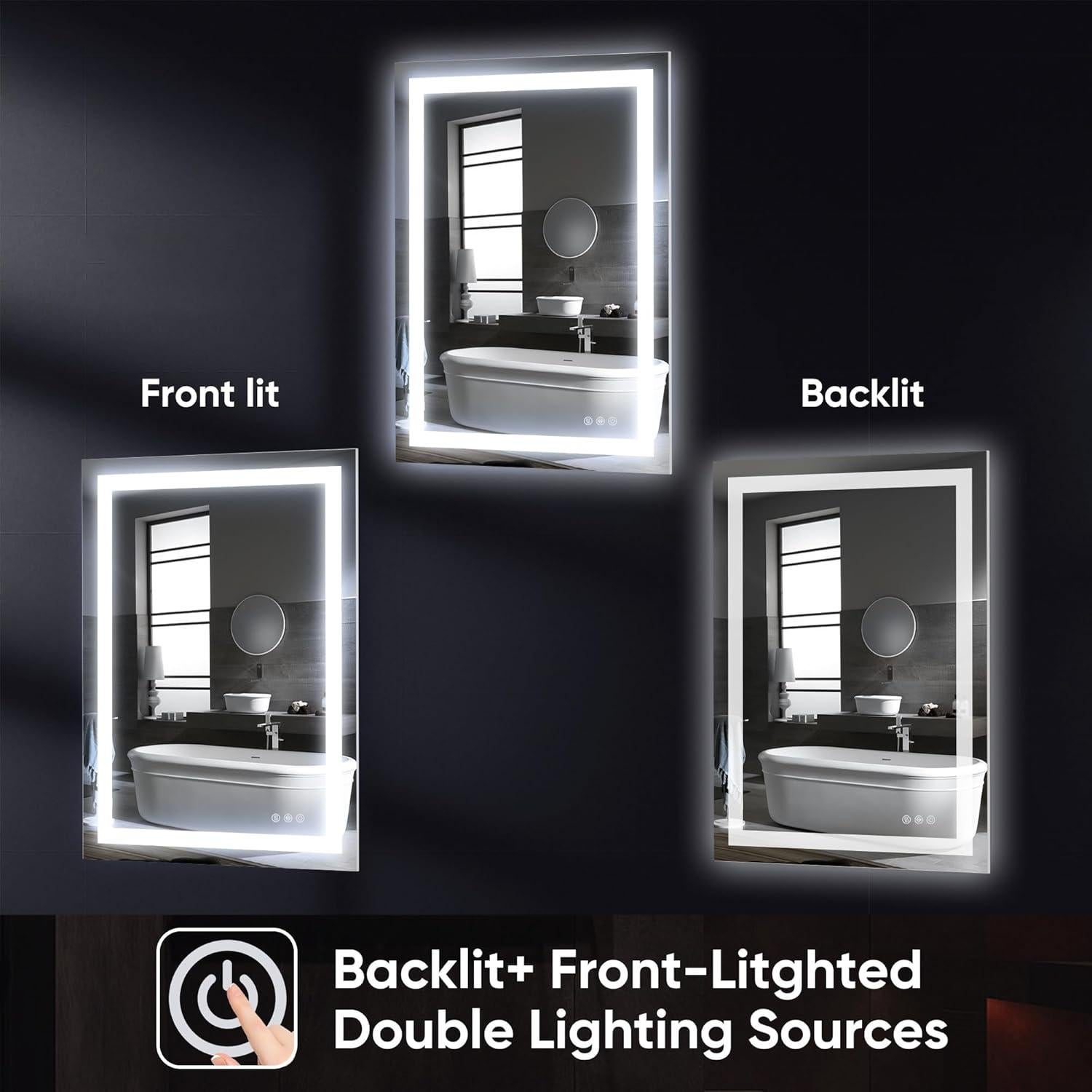 Espejo de Baño LED Antok 90x60 cm Regulable Anti-vaho