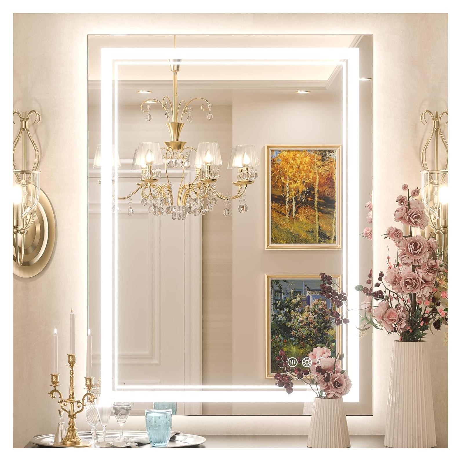 Espejo de Baño LED Keonjinn 80 x 61 cm con Luz Regulable