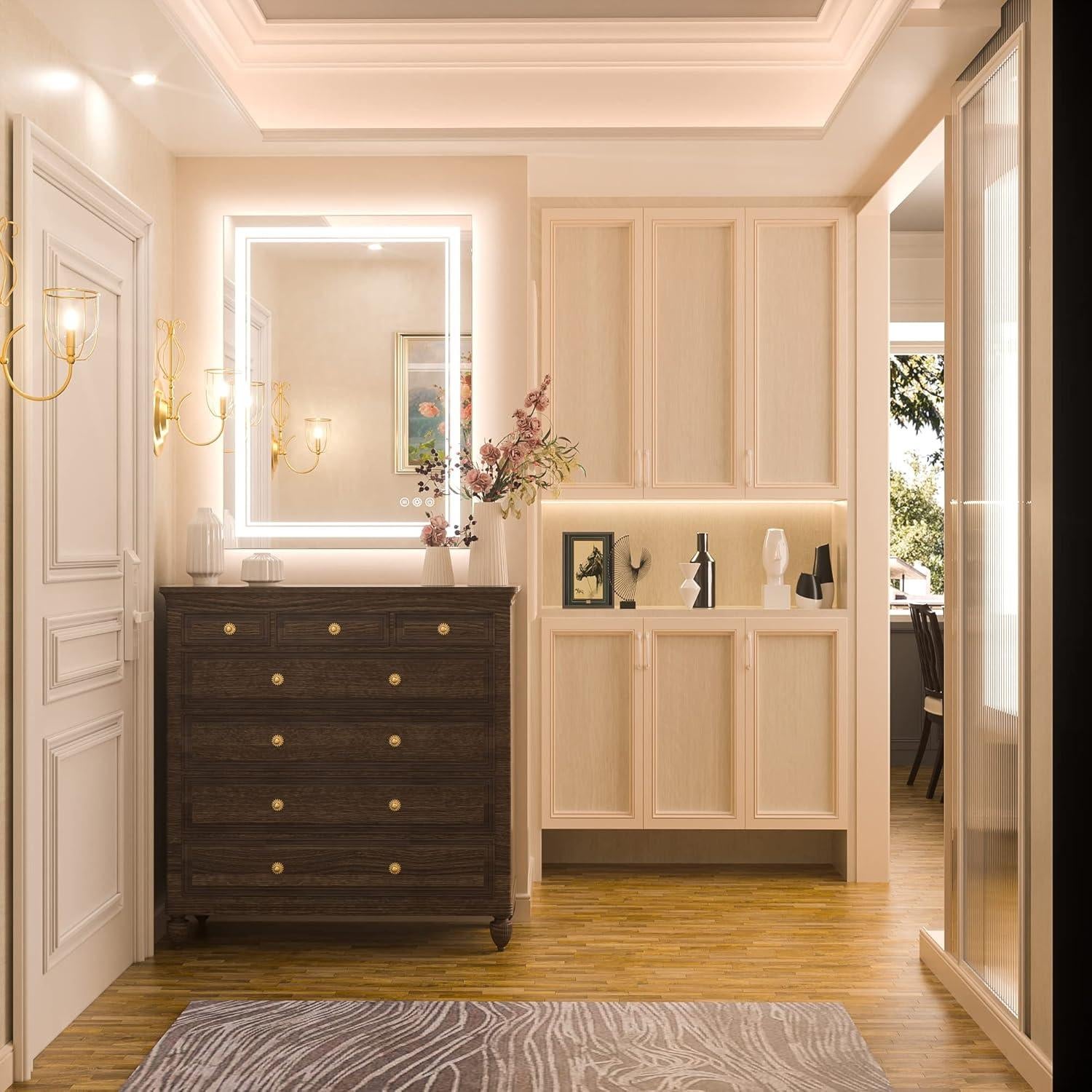 Espejo de Baño LED Keonjinn 80 x 61 cm con Luz Regulable