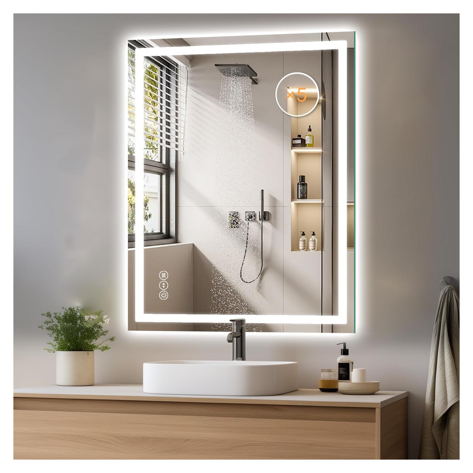 Espejo de Baño LED Zeerry 61x81 cm Anti-vaho Táctil