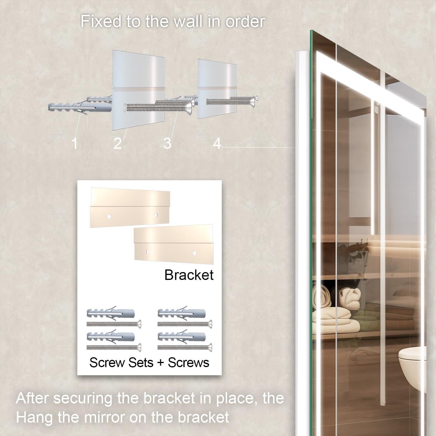 Espejo de Baño LED Zeerry 61x81 cm Anti-vaho Táctil