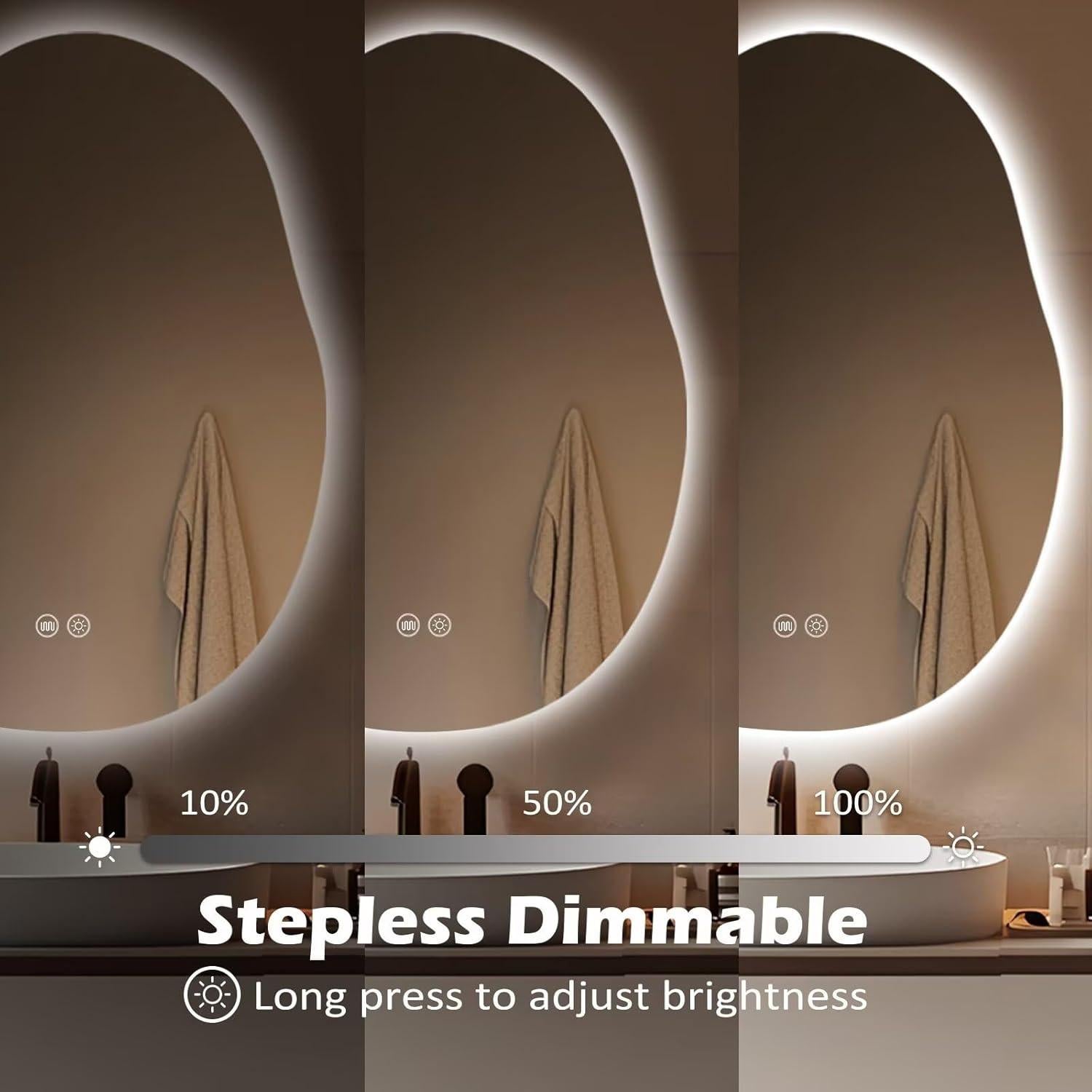 Espejo de Baño LED Yoding 96.5x66 cm Regulable Anti-vaho