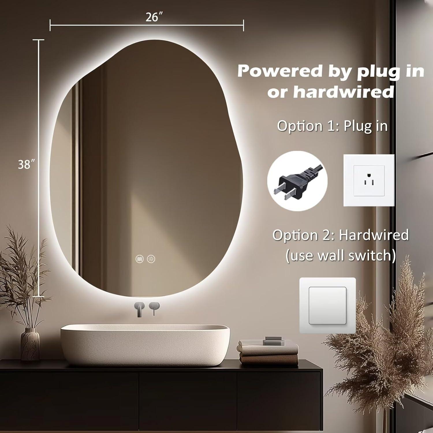 Espejo de Baño LED Yoding 96.5x66 cm Regulable Anti-vaho