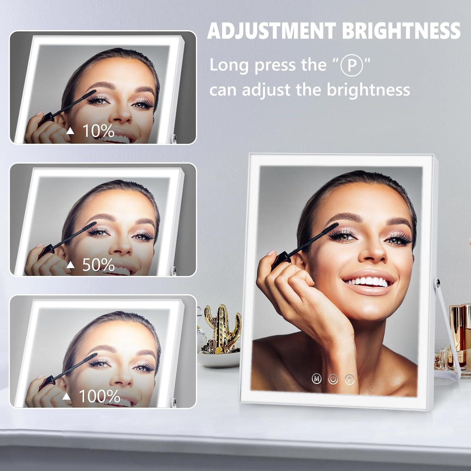 Espejo de Maquillaje Iluminado Homtang 30x25 cm 3 Modos