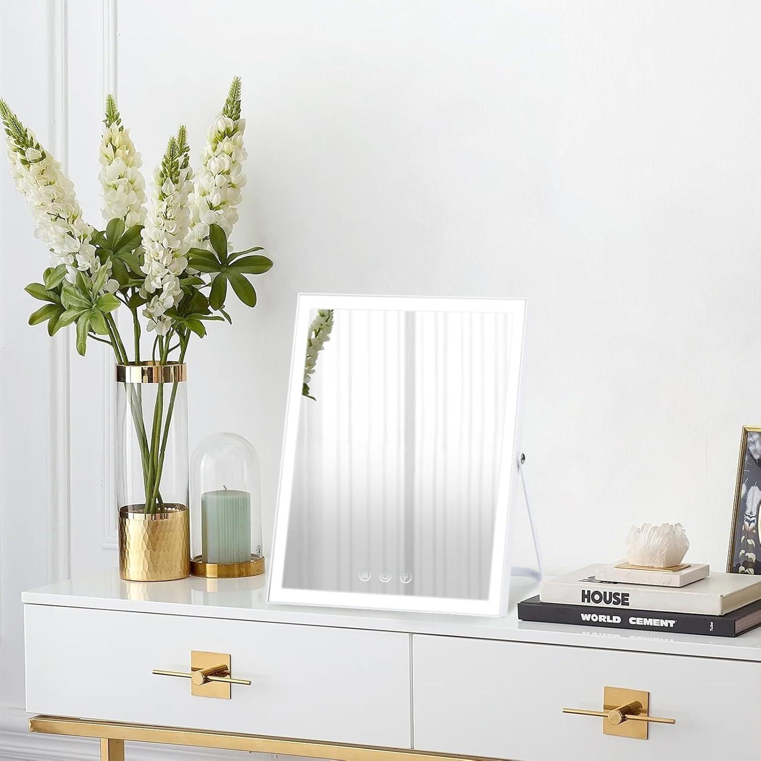 Espejo de Maquillaje Iluminado Homtang 30x25 cm 3 Modos