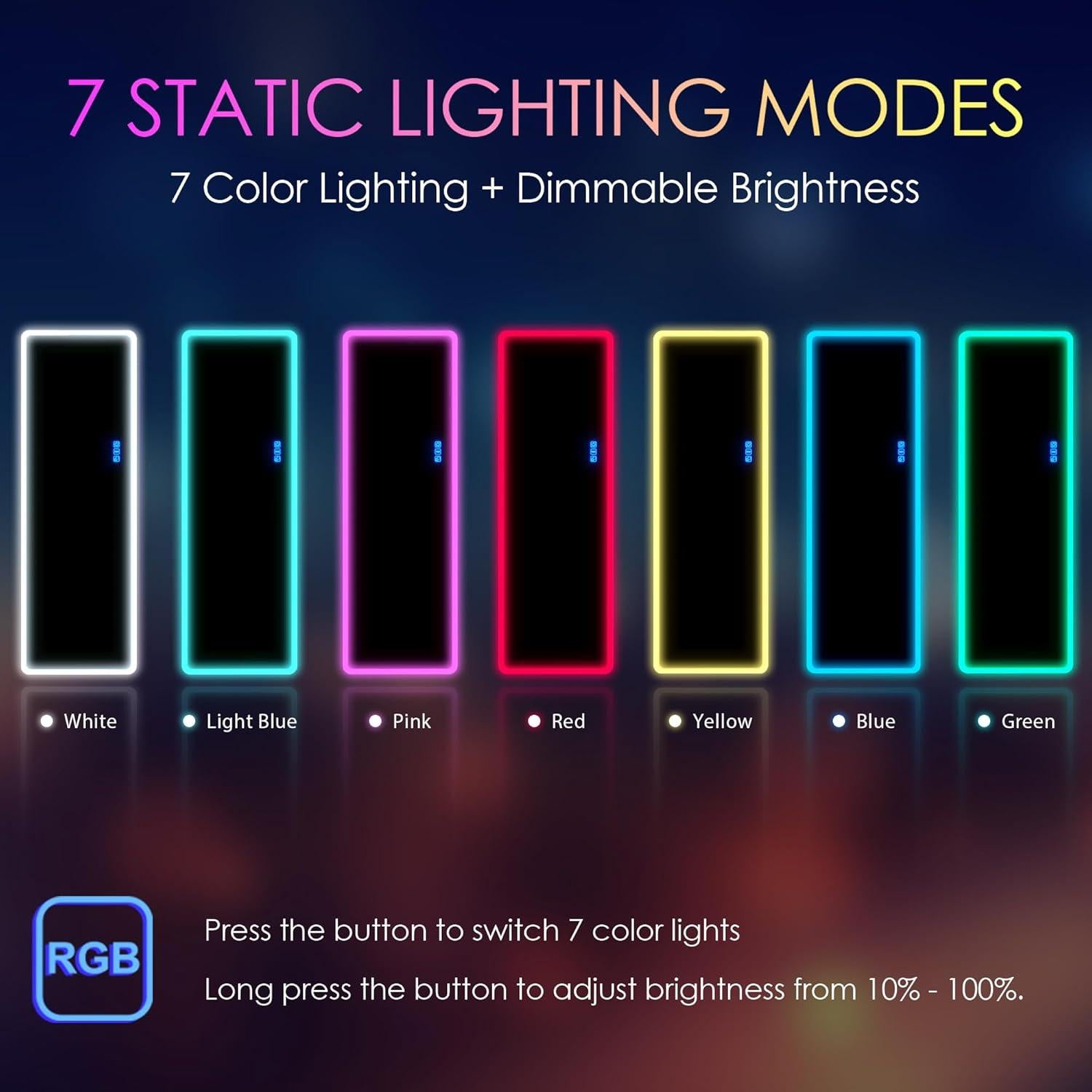 Espejo de Cuerpo Completo LED RGB LVSOMT 119x41 cm