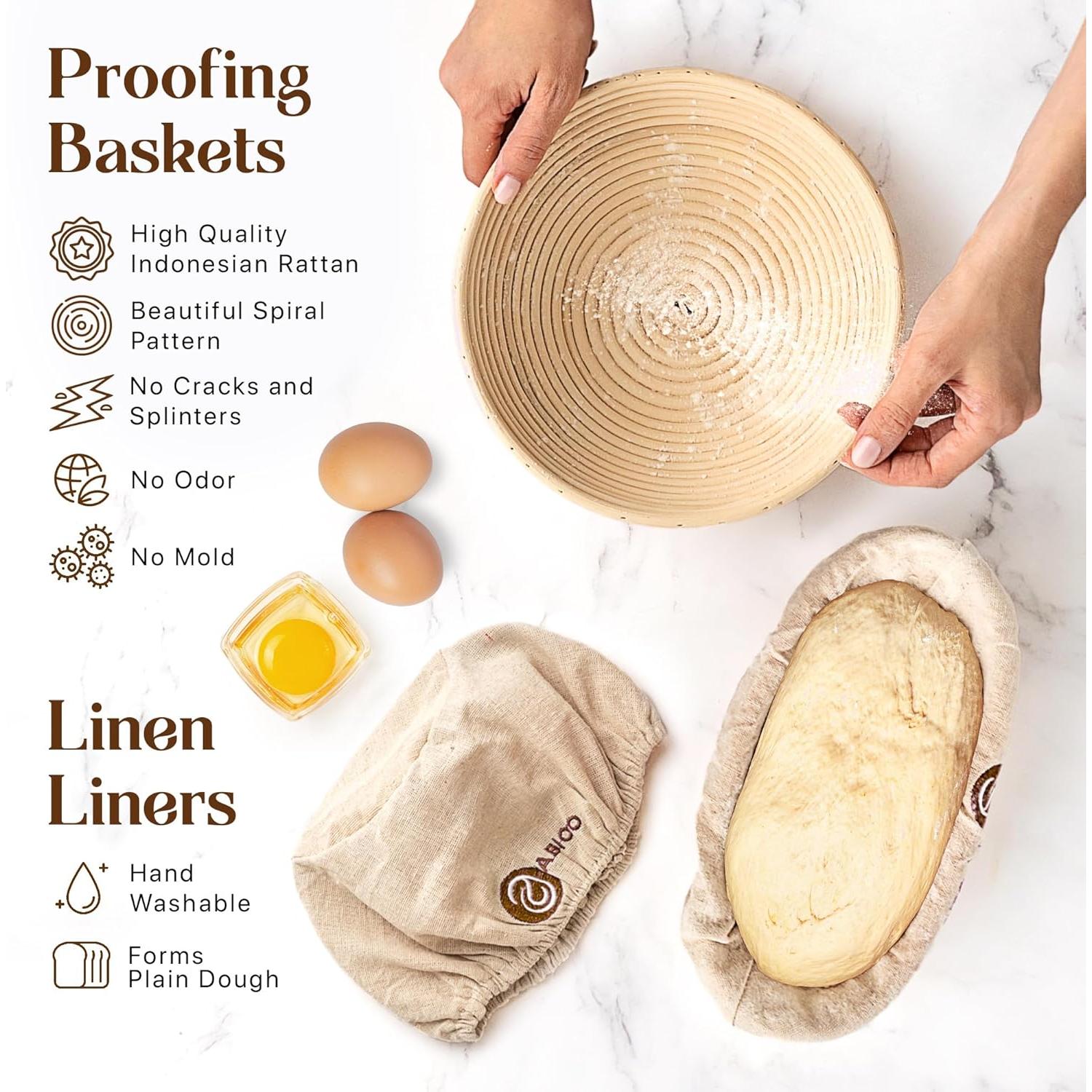 Kit de Horneado de Pan ABIOTO con Cestas y Herramientas