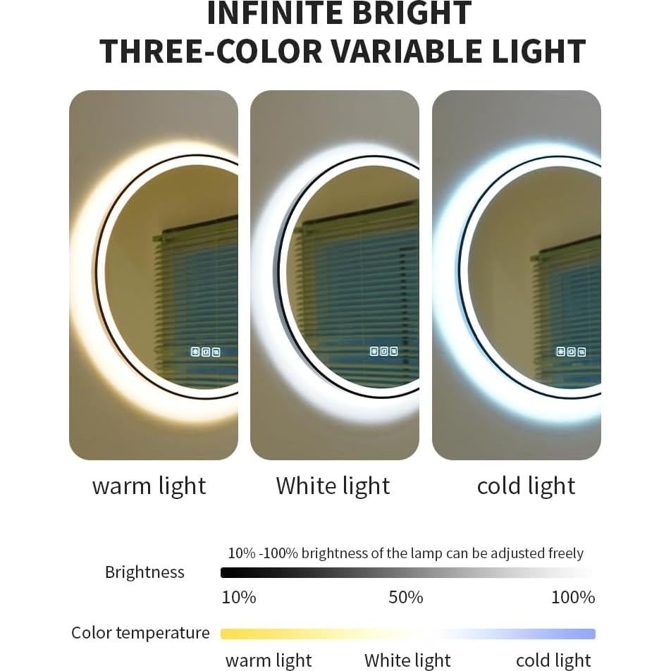 Espejo LED Redondo Luminorcrest 60 cm Anti-vaho Táctil