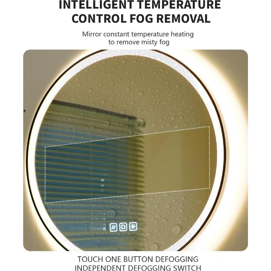 Espejo LED Redondo Luminorcrest 60 cm Anti-vaho Táctil