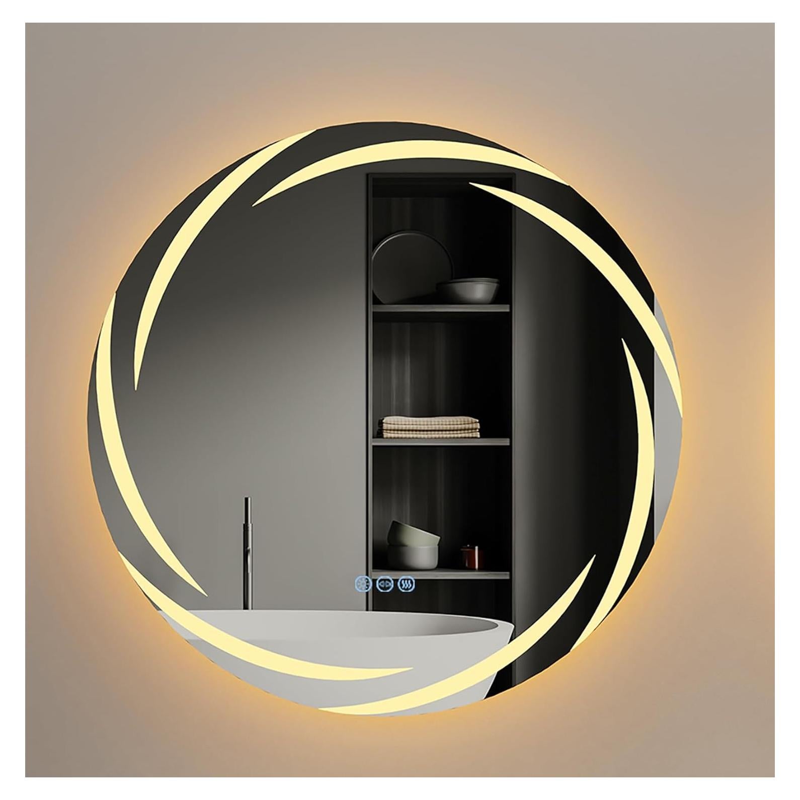 Espejo de Baño LED LUVODI 61 cm Redondo Antivaho