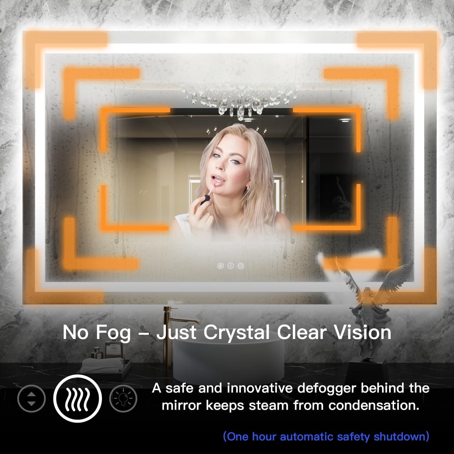 Espejo de Baño LED ISKM 90x90 cm Anti-Niebla Regulable