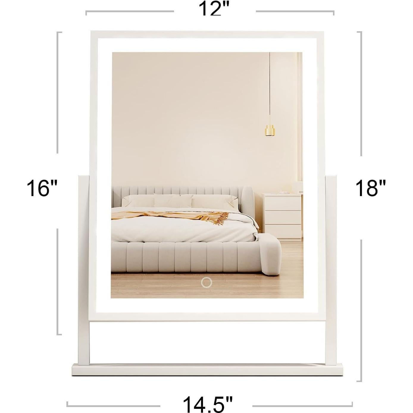 Espejo de Maquillaje Iluminado Durup 45.72x36.83cm Blanco