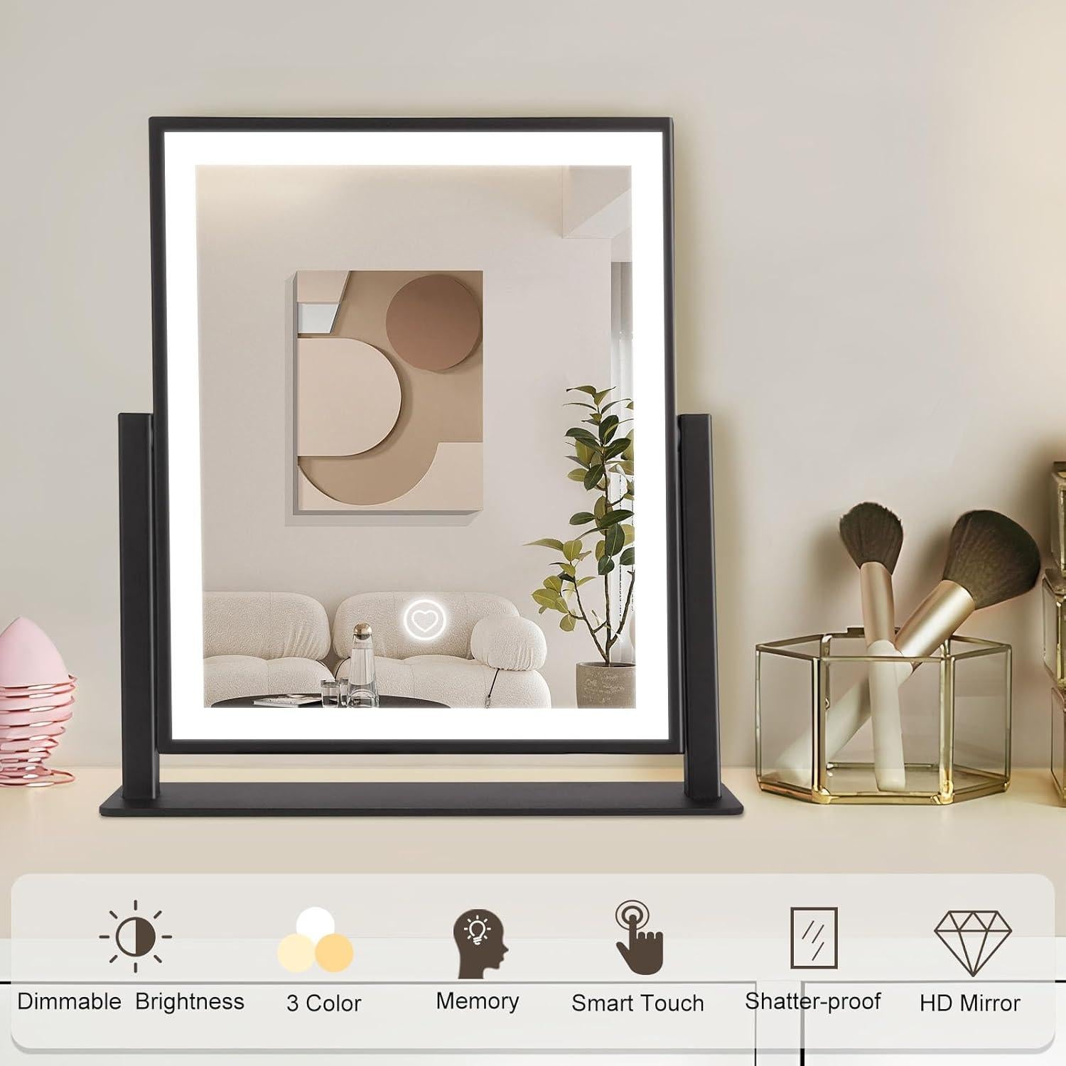 Espejo de Tocador Beelux LED 15.3" con Luz Táctil Regulable