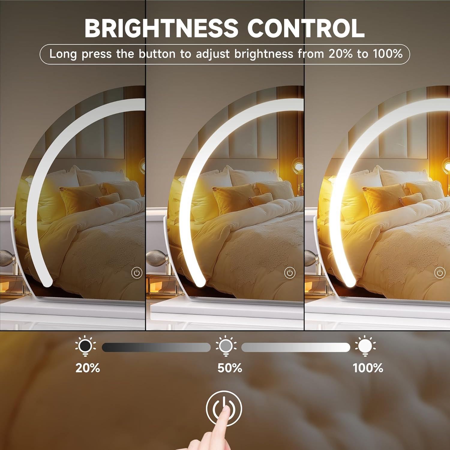 Espejo de Tocador Hasipu LED 34.8x26.9 cm 3 Modos Luz