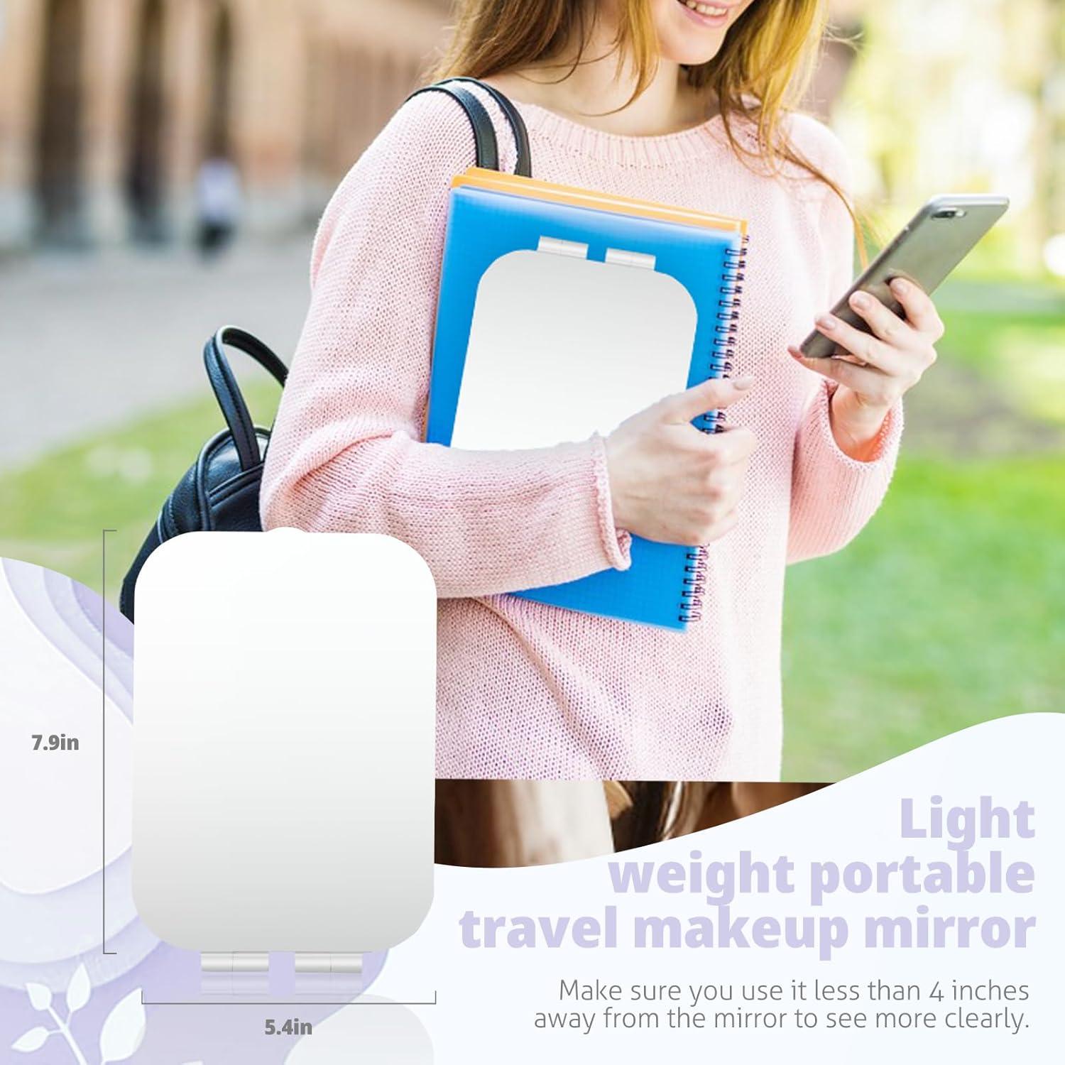 Espejo de Maquillaje TREASO Portátil con Luz LED Ajustable