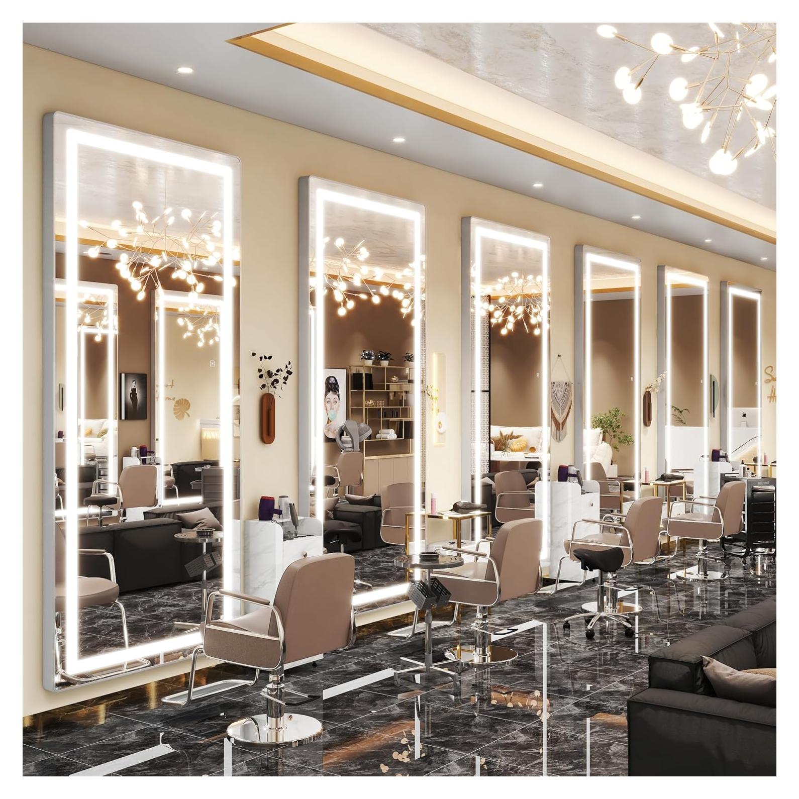 Espejo de Cuerpo Completo FENNIO LED 178x81 cm Plata