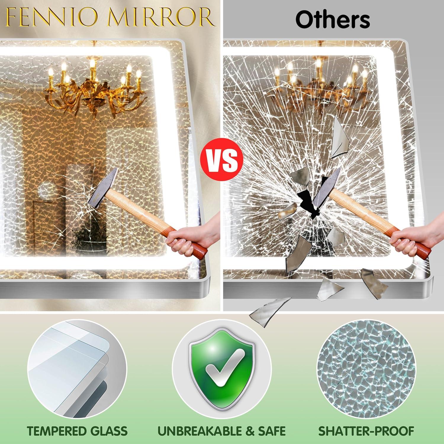 Espejo de Cuerpo Completo FENNIO LED 178x81 cm Plata