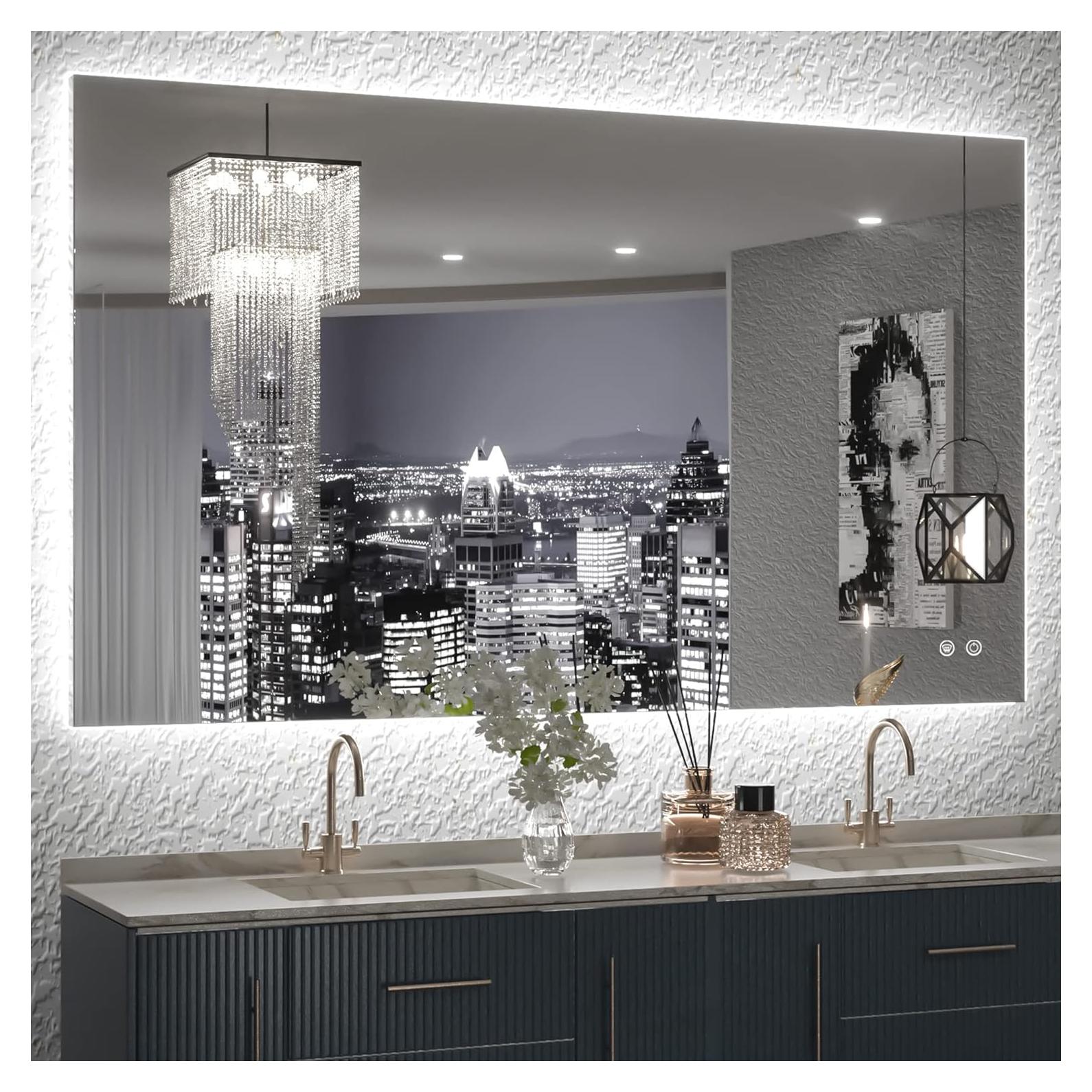 Espejo de Baño Iluminado LED TETOTE 61x101.6 cm Regulable