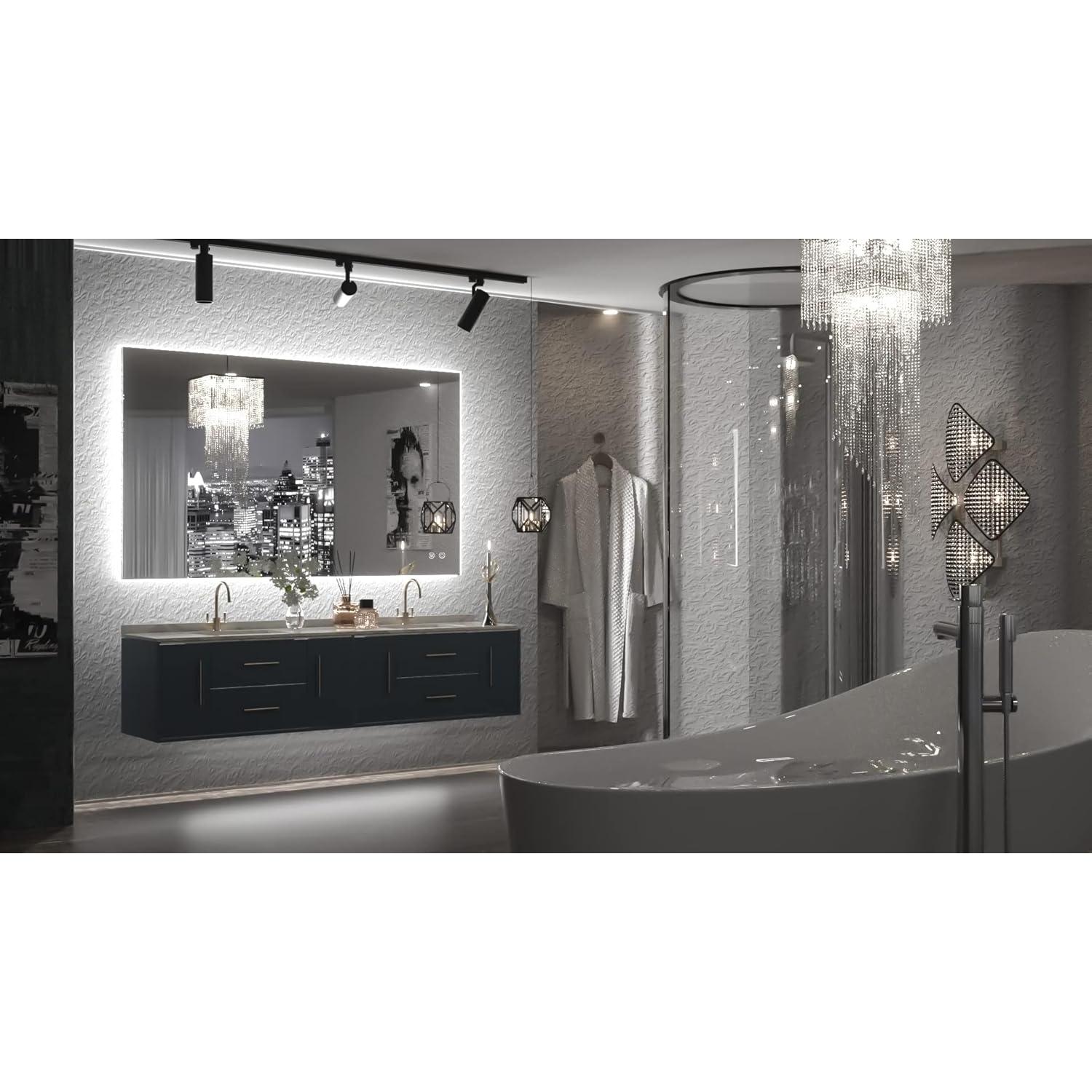 Espejo de Baño Iluminado LED TETOTE 61x101.6 cm Regulable