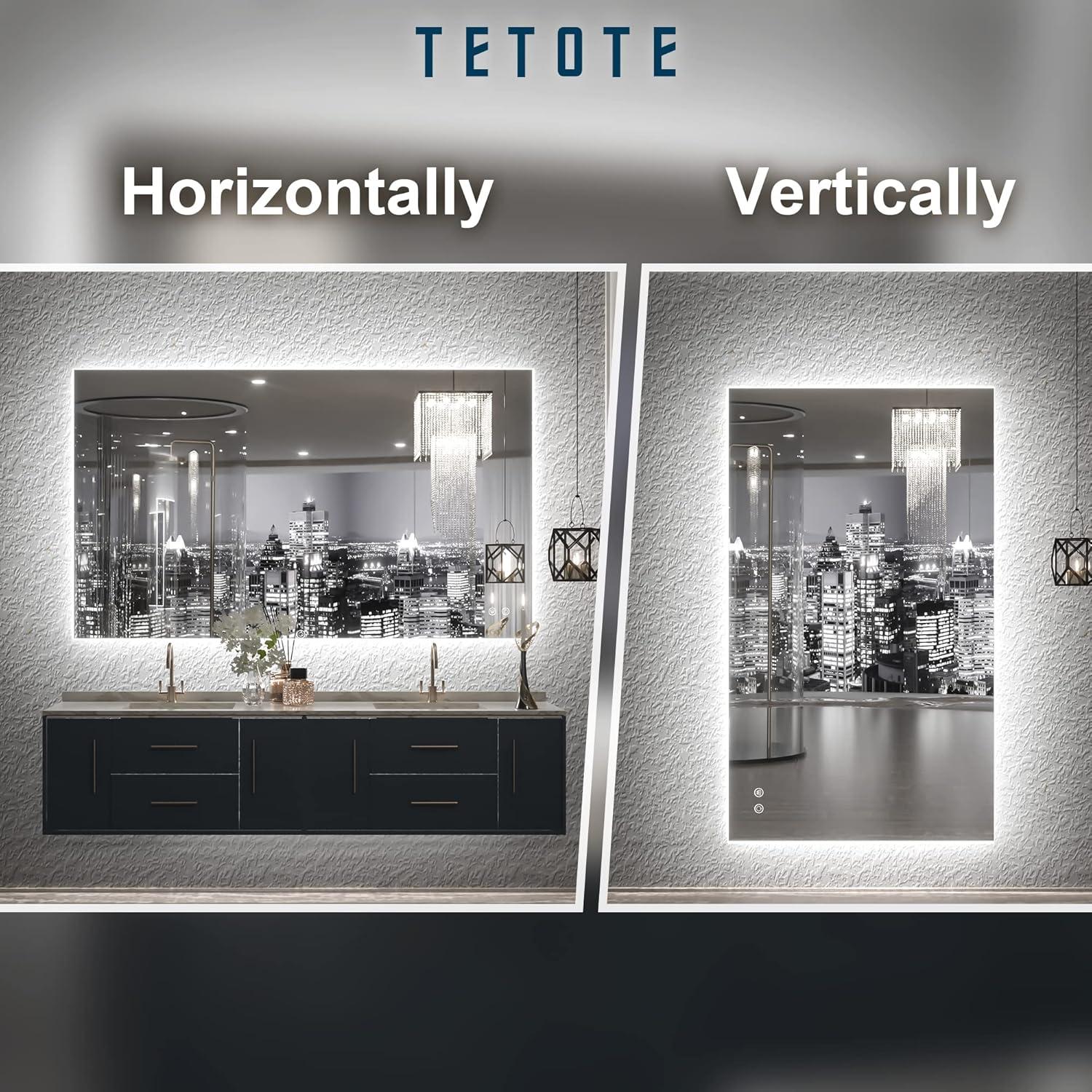 Espejo de Baño Iluminado LED TETOTE 61x101.6 cm Regulable