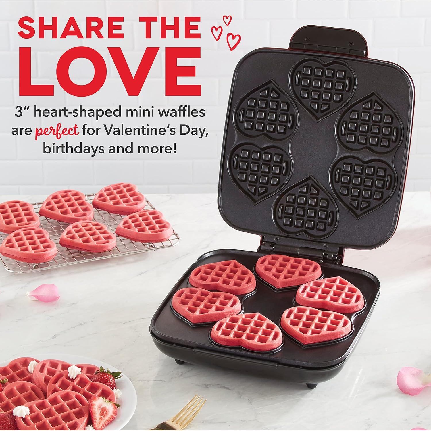 DASH Mini Waffle Maker 6 Corazones 7,62 cm Antiadherente